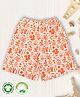 Pranava 100% Organic Cotton  Water Plant & Fishes Printed Shorts - White