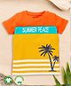 Pranava 100% Organic Cotton Half Sleeves Sunset Theme Printed Tee .- Yellow