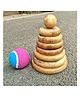 MUREN 2 in 1 Wooden Toy, Seven Stone Lagori Pithhu and Stacking Games for kids Outdoor & Indoor Game 