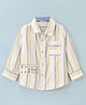 INFINITY Cotton Woven Full Sleeves Striped Shirt - White