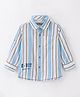 INFINITY Cotton Woven Full Sleeves Striped Shirt - White