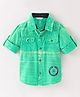 INFINITY Cotton Woven Full Sleeves Patch Embellished  Shirt - Green