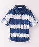 INFINITY Cotton Woven Full Sleeves Tie & Dye Shirt - Navy Blue