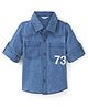 INFINITY Cotton Woven Full Sleeves 73 Number Printed  Shirt - Blue