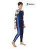 Bosky Swimwear Full Sleeves Bodysuit with Leaf Print - Navy Blue