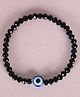 NVR Unisex Black  Evil Eye Crystal Elasticated Bracelet - Black