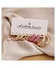Yu Fashions Pink Cute Pearl Golden Hoop Butterfly Korean Earrings Pair of 5