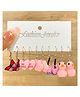Yu Fashions Baby Kids Pink Butterfly Duck Cloud Soft Drink Ice Cream Plastic Korean Earrings Pair of 5