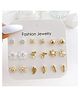 Yu Fashions Golden Leaf Pearl Flower Cute Studs Earrings Pair of 12