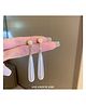 Yu Fashions White Drop Shaped Geometrical Korean Earrings pair