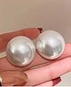 Yu Fashions Round Shaped High Fashion Freshwater Oversized Pearl Korean Earrings Pair
