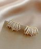 Yu Fashions Multilayered Row Cubic C Shape Diamond Luxury Women Stylish Korean Earrings