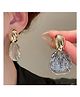 YU Fashions S925 Silver Needle  Statement Metal Texture Shell Shaped Korean Earrings for Women