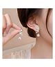 Yu Fashions Zirconia Pearl Fashion Geometric Korean Earrings for Women