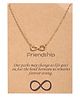 Yu Fashions Infinity Friendship Card Minimal Pendent Necklace Chain