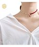 Yu Fashions Velvet Pearl Half Half Heart Pendent Necklace Chain