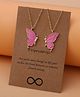 Yu Fashions Cute Minimal Butterfly Wings Enamel Painted Best Friend Sister Korean Necklace Pair