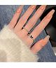 Yu Fashions Double Layer Simple Black Butterfly Hipster Fashion Personality Cool Wind Ring Set of 2