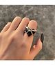 Yu Fashions Black Heart Throne High Fashion Punk Ring