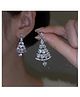 Yu Fashions Christmas Tree Rhinestone Crystal High Fashion Korean Earrings Pair