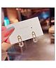Yu Fashions Rhinestone Safety Pin Korean Earrings Pair