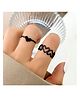 Yu Fashions Black Heart Couple Best Friend Cute Ring Set of 2