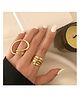 Yu Fashions Melted Golden Spiral High Fashion Korean Ring Set of 2