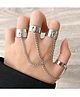 Yu Fashions Adjustable Funky Punk Chain Ring Set of 2 Pair