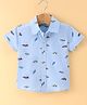 Simply Premium Cotton Half Sleeves Cars Printed Shirt - Blue
