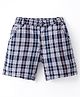 Simply Premium Cotton Above Knee Length Shorts - Navy Checks