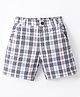 Simply Premium Cotton Above Knee Length Shorts - White Checks