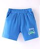 Zero Sinker Knit  Shorts with Text Print - Royal Blue