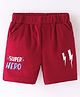 Zero Sinker Knit Shorts with Text Print -  Red