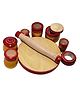 Funwood Games Wooden Kitchen Set Toy Choppu Saman, Play Set for (3 Years+) - Multicolor - 10 Pieces Toy Set - Pretend & Play Preschool Toy