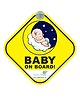 Baby Moo Snoozing Angel Car Sign With Vacuum Suction Cup Clip - Yellow