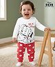 Babyoye Disney Full Sleeves Night Suit 101 Dalmatian Print - White & Red