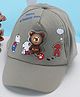 PASSION PETALS Teddy Bear Applique Summer Cotton Cap - Green- Diameter11