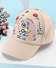 PASSION PETALS Astronaut Applique Summer Cotton Cap - Brown- Diameter11