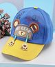 PASSION PETALS My Bear Applique Summer Cotton Cap - Blue & Yellow