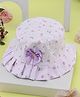 PASSION PETALS Floral Printed  Summer Cotton Cap - Purple- Diameter11