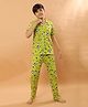 Ninos Dreams  100% Cotton Knit Half Sleeves Football Printed Night Suit - Green