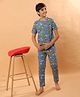 Ninos Dreams 100% Cotton Knit Half Sleeves Dinosaur Printed Coordinating Tee & Pajama Set - Grey