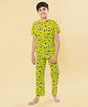 Ninos Dreams 100% Cotton Knit Half Sleeves Football Printed Night Suit -  Green