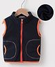 Kookie Kids Sleeveless Front Open Jacket with Pockets - Navy Blue