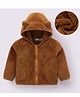 Kookie Kids Full Sleeves Hooded Jacket With Solid Colour & Ears Applique - Brown