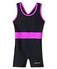 LOBSTER  Sleeveless Legged Swimsuit Text Print - Black
