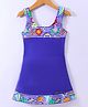 LOBSTER  Sleeveless Frock Swimsuit with Floral Print - Royal Blue