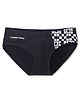 LOBSTER  V Cut  Swimsuit with Geometric & Text Print -  Black