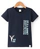 Cucumber Sinker Half Sleeves T-Shirt Text Print - Blue