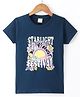 Cucumber Sinker Half Sleeves T-Shirt Festival Print - Blue